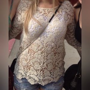 Beige / cream sheer shirt